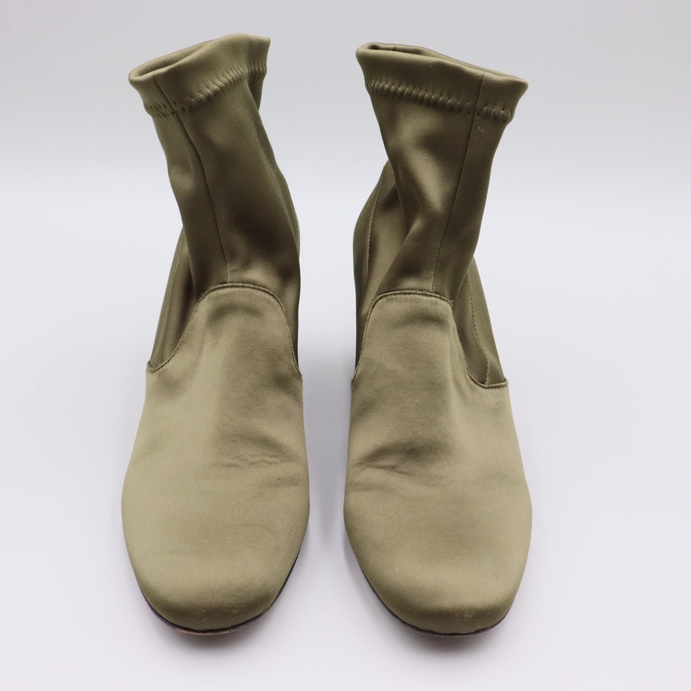 Robert Clergerie Kosst Green Satin Stretch Chunky Heel Ankle Boots Size 9.5B US - Picture 3 of 9